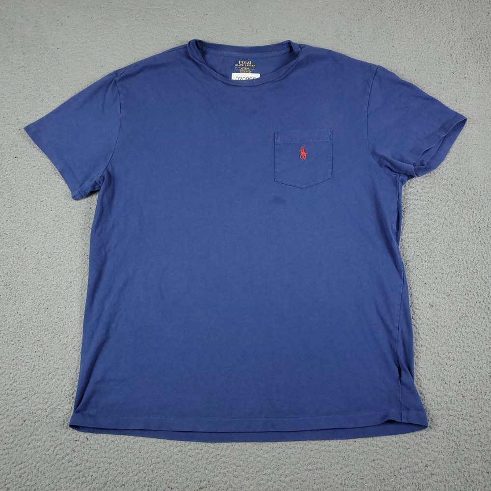 Polo Ralph Lauren T Shirt Mens Medium Blue Classic Fit Casual Short Sleeve *